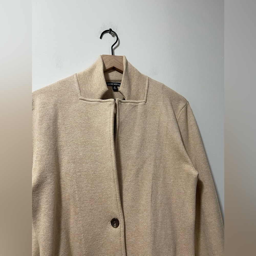 J. Crew Tan Knit Business Casual Classy Sweater Blazer Size Medium - Picture 7 of 10